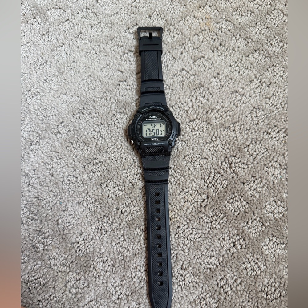 Casio Black Digital Resin Strap Watch